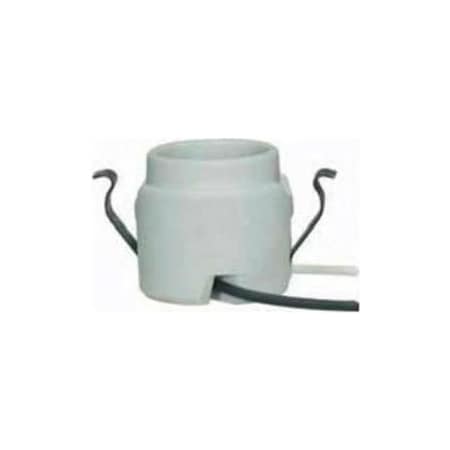 Satco 80-1263 Keyless Porcelain Socket W/Rim - Double Snap-in Clip